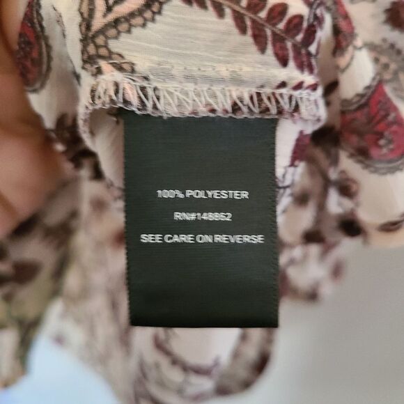 Torrid Paisley Chiffon Pintuck Semi‎ Sheer Blouse - Picture 5 of 5